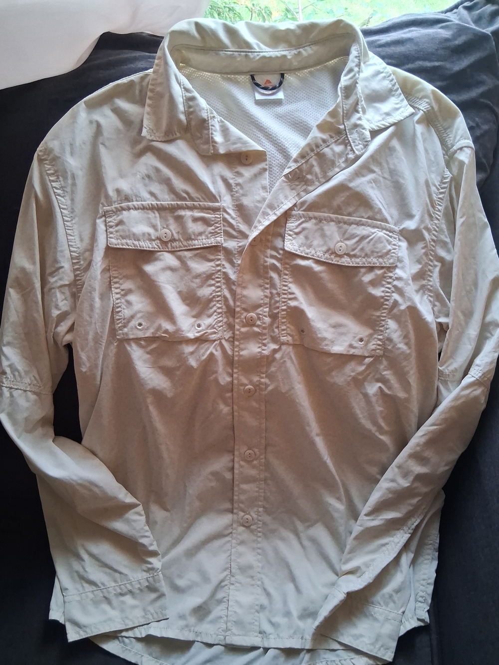 Ozark Trail Men's Lightweight Button-Up Shirt Jacket in Cream